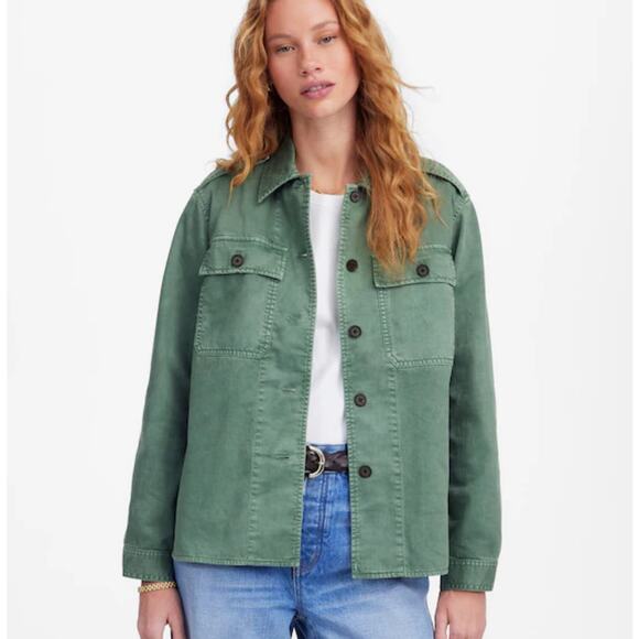 Madewell Jackets & Blazers - NWT Madewell Easy Utility Shirt-Jacket In Hreen Size XS